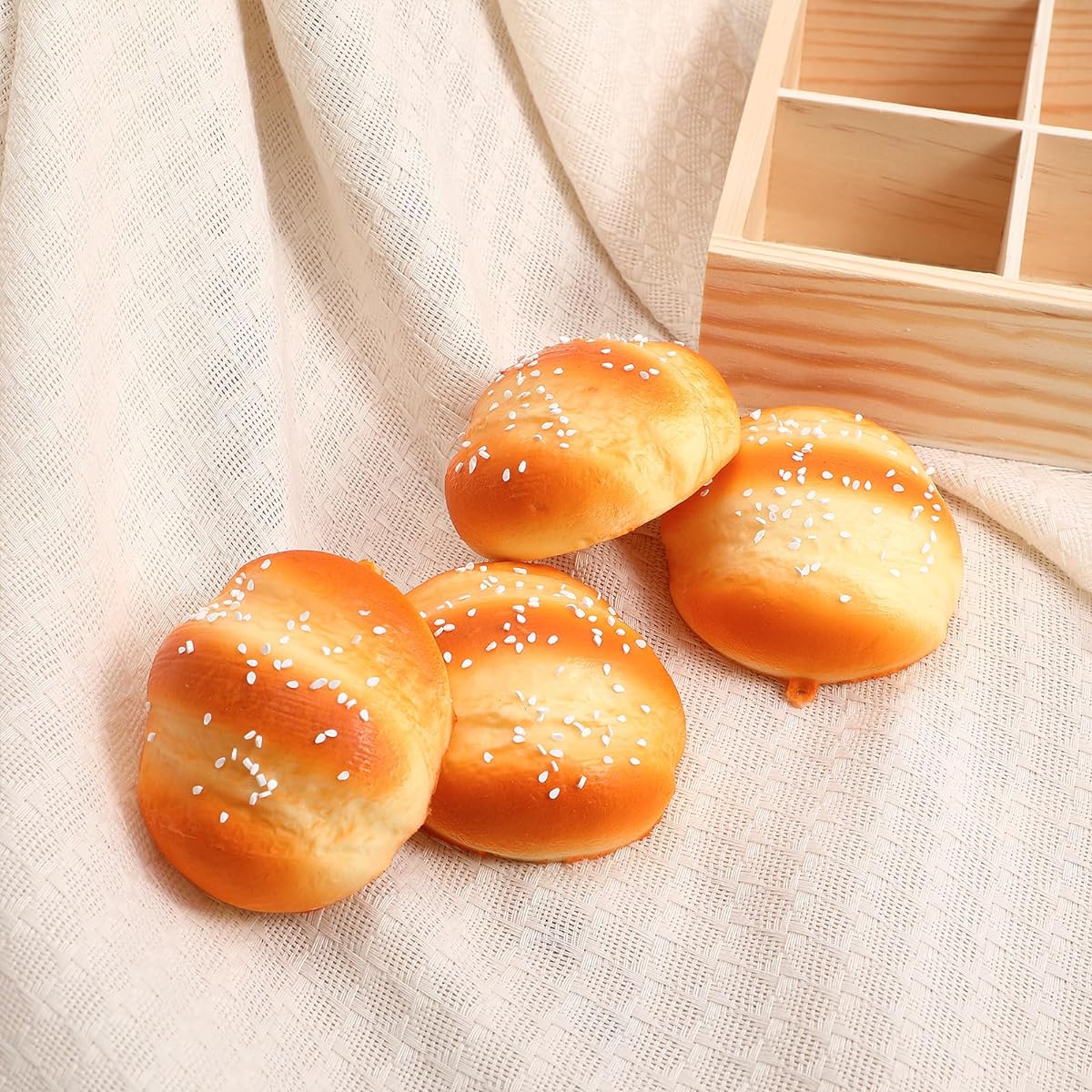 NOLITOY Artificial Bread Fake Simulation Realistic Food French Bread Dessert Display Props for Models 4pcs