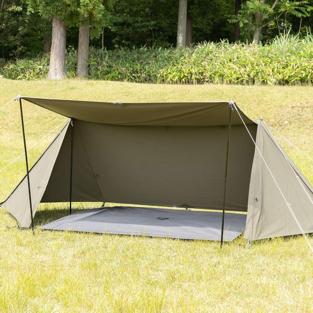 BUNDOK Ground Sheet for 2 People Camping & Hiking BD-529 Water Pressure Resistance 5000mm Compatible with Solo Base Solo Tipi 1 Black 190x190cm