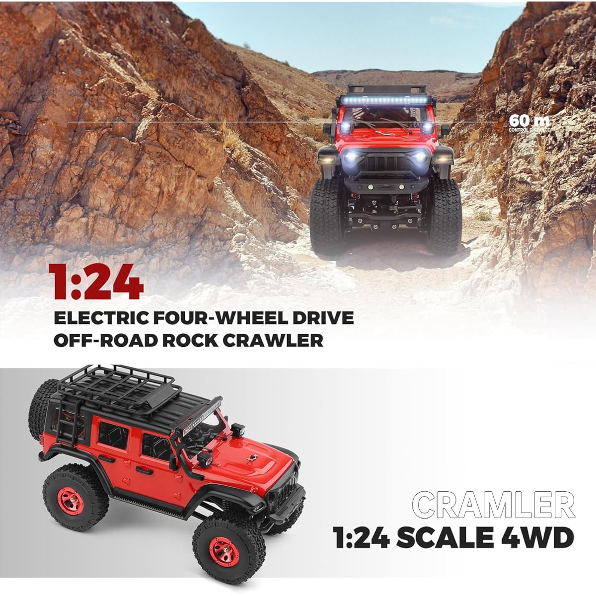 fangzi remote control car, 2428 remote control car 1/24 off-road car 4WD vehicle gift for adults