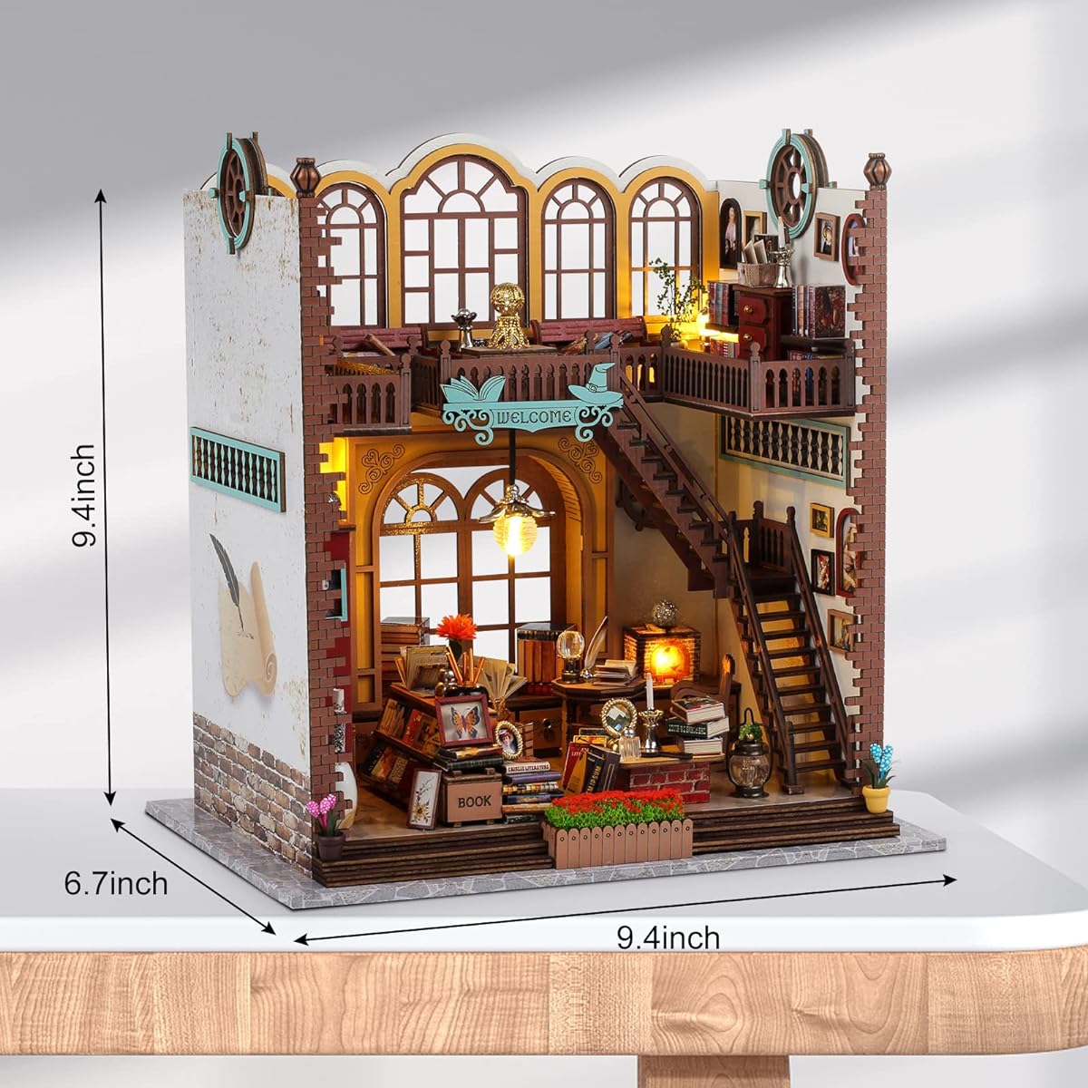 GuDoQi DIY Miniature Dollhouse Kit with Furniture Miniature House Kit 1:24 Scale Perfect Handmade Craft Gift for Birthday/Halloween/Thanksgiving/Christmas/Magic Bookstore
