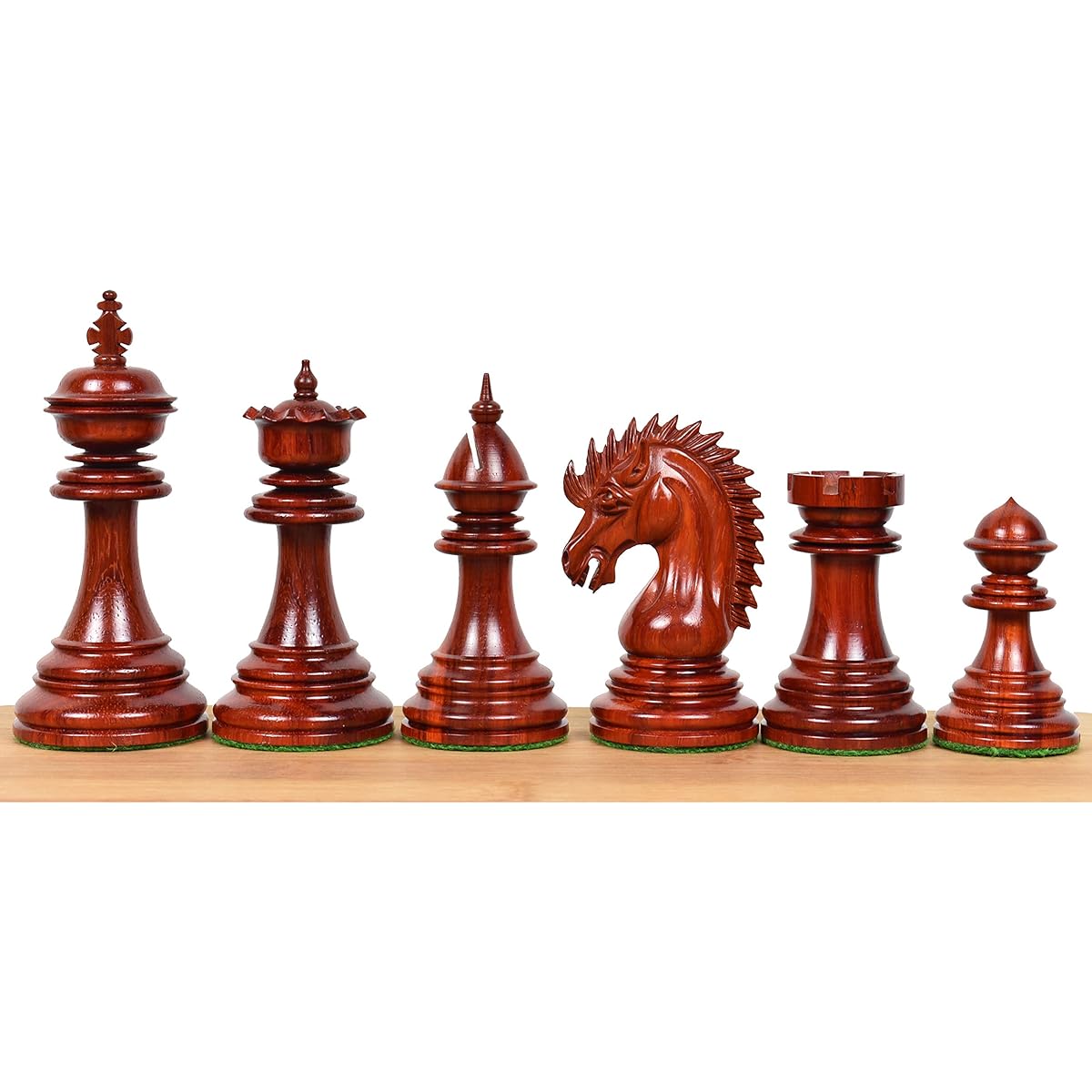 RoyalChessMall - 4.4" Dragon Luxury Staunton Chess Piece Set - Triple Weighted Bud Rosewood