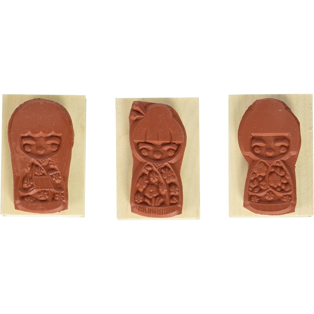Hero Arts Mounted Rubber Stamps, 3 by 1.5 inches, 3 Japanese Dolls
