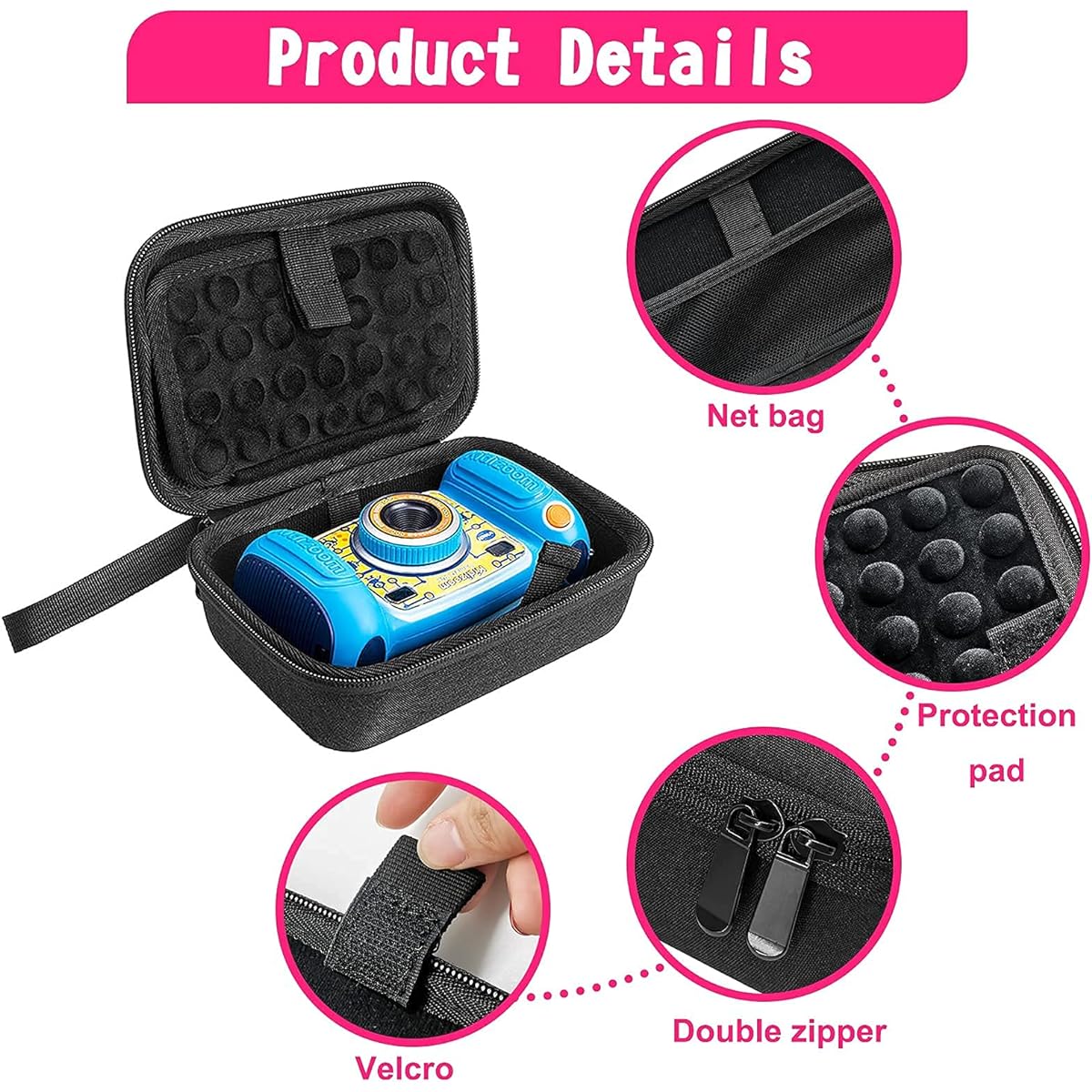 VTech Kidizoom Camera Storage Case Bag for Kids Digital Camera Shockproof Storage Box for Kids Small Camera