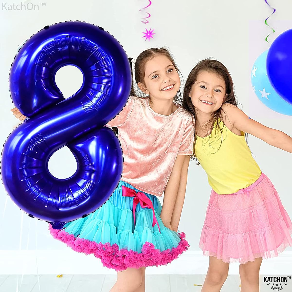 Giant Navy Blue Number 8 Balloon - 40 Inch | 8th Birthday Decorations Boy | Navy Blue Foil Balloons 8 Birthday | Blue 8 Balloons Number Baby Shark Birthday Decorations | 8 Year Old Balloons