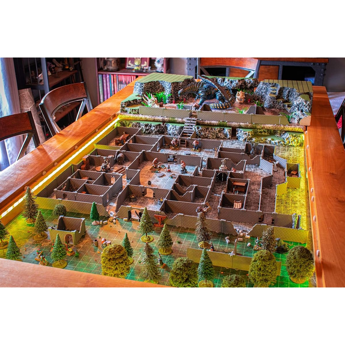 Modular Dungeon System: Tabletop & RPG Terrain Game Set for Dungeons & Dragons, Pathfinder, Castles & Crusades, Age 13, Runquest, Asander, Zombicide and More - Legendary Set (695 Pieces + 2016 Square Inches)