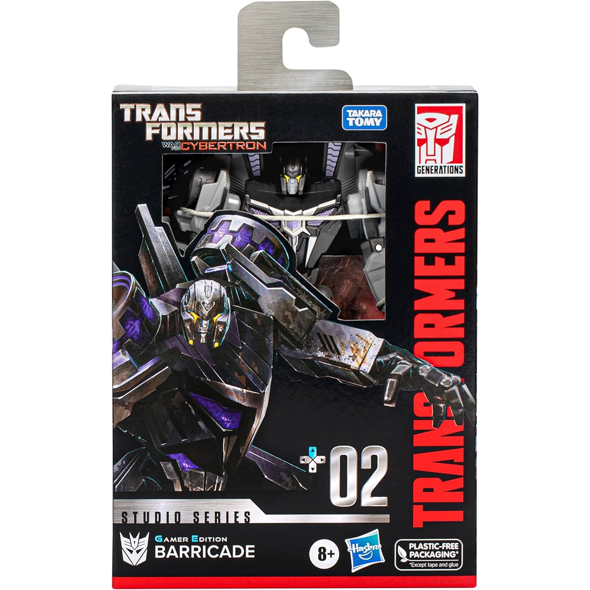 Transformers Toys Studio Series Deluxe Class 02 Gamer Edition Barricade Toy 4.5" Action Figure for Ages 8 and Up, F7234, Black