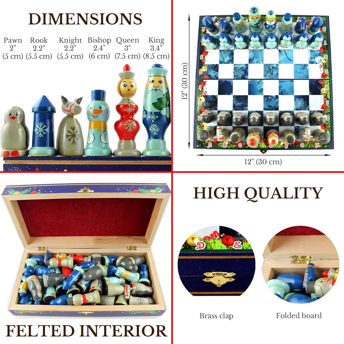 Chess set Christmas chess board game.