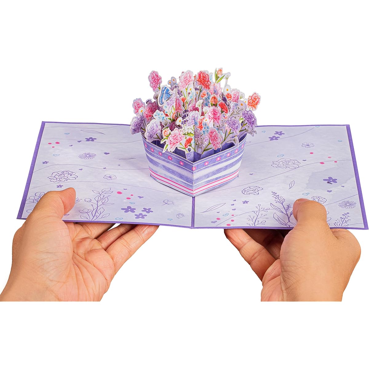 Pop of Art 3D Pop Up Mother's Day Cards, Flowers, Any Occasion - 5" x 7" Cover - Includes Envelope and Note Tag