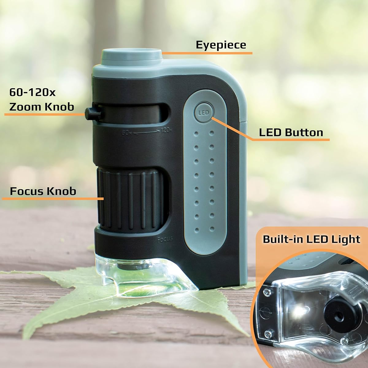 Carson MicroBrite Plus 60x-120x Power LED Lighted Pocket Microscope - Set of 4 (MM-300MU)