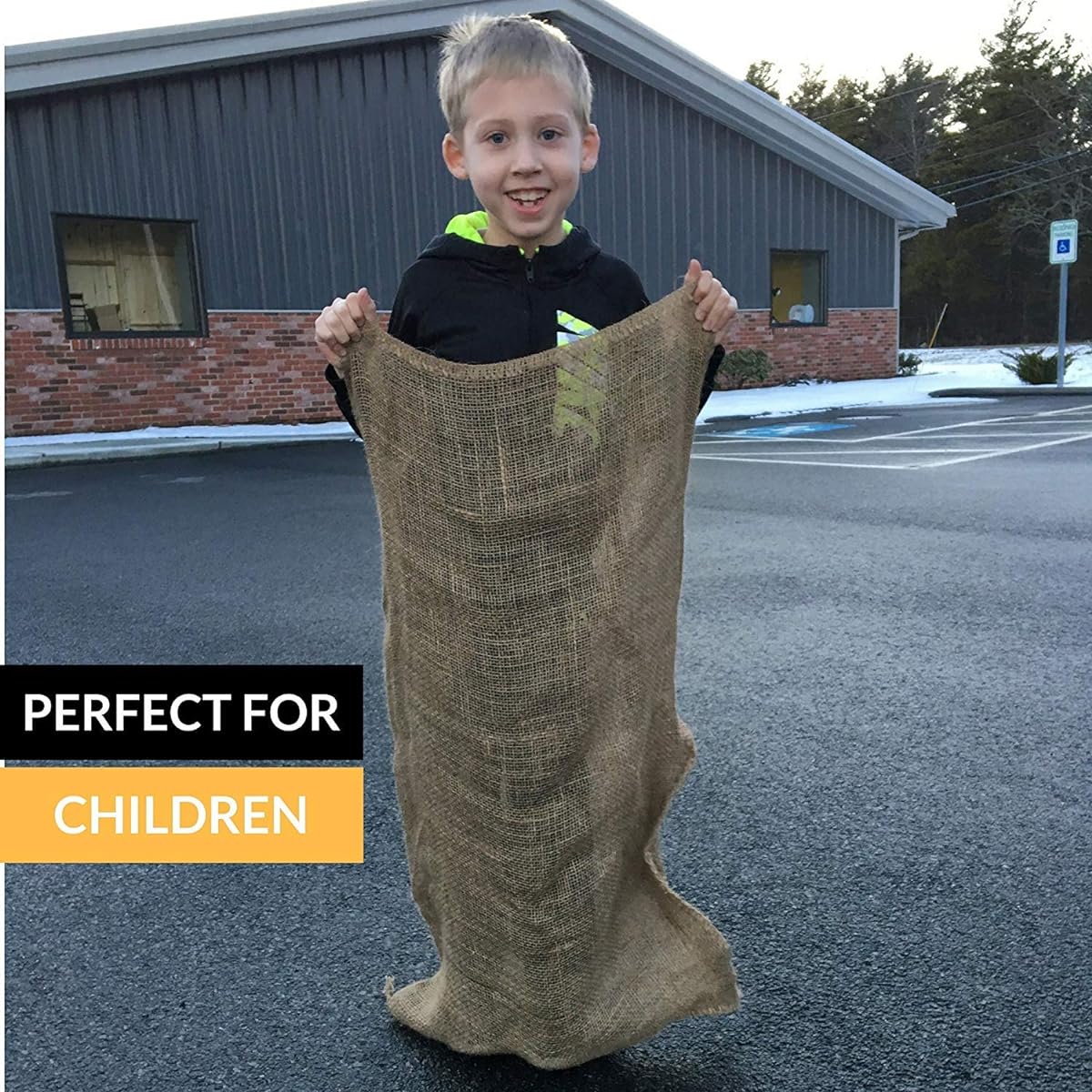 All Natural Reusable Jute Burlap Sacks 24" x 40" | Potato Sack Race Bags for Kids & Adults | Perfect Birthday Party Game | Eco Friendly Biogradeable Food Storage | Shrub & Plant Frost Protection
