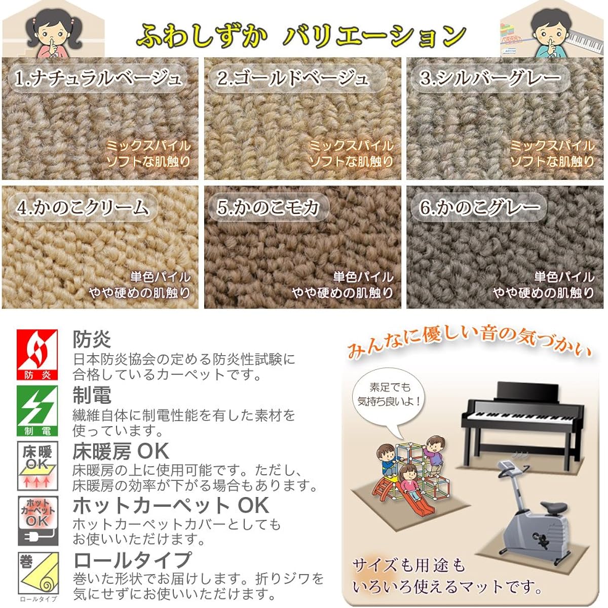 NBL Soundproofing Mat Electronic Piano Silver Gray 130 x 150cm