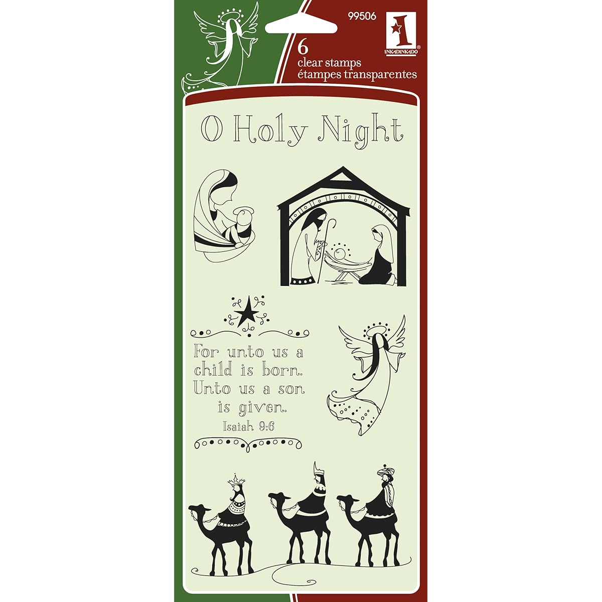 Inkadinkado 6-Piece O Holy Night Clear Stamp by Inkadinkado