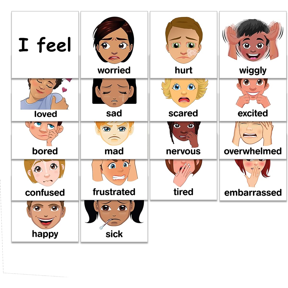 SchKIDules Feelings Accessory Pack: 16 Feeling Magnets and 2 Sentence Starters