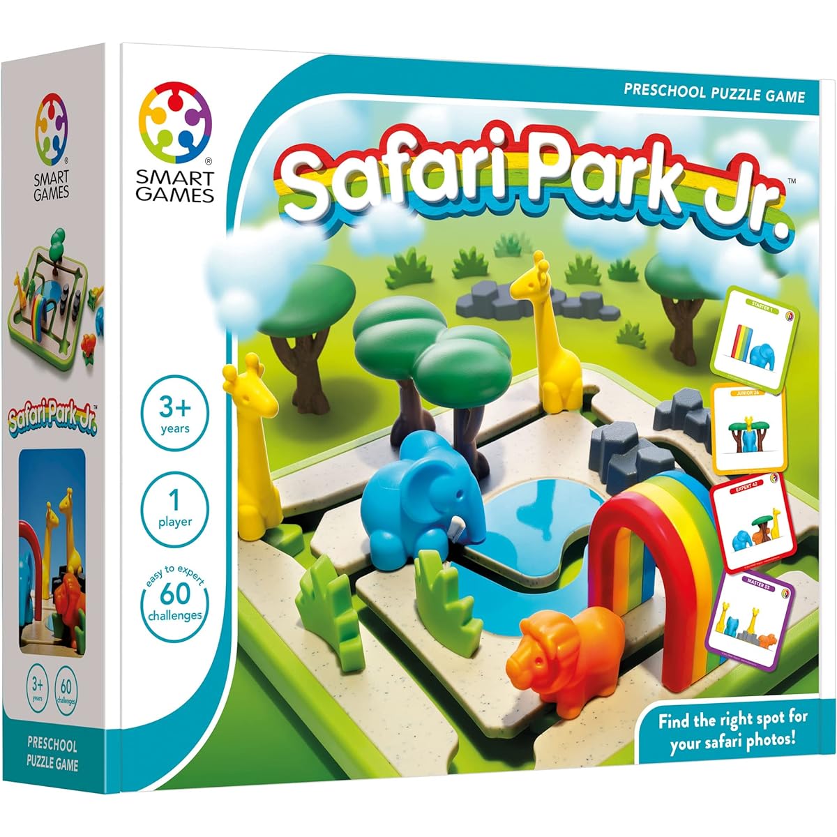 SmartGames Safari Park Junior Preschool Puzzle Game with 60 Challenges for ages 3 and up