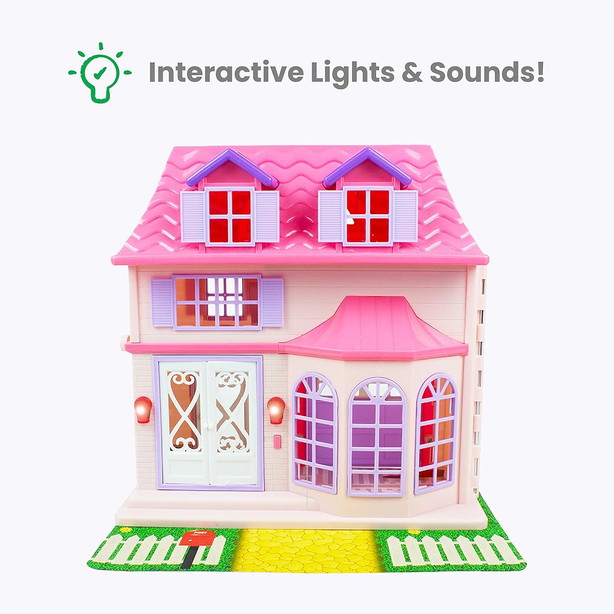 Boley Pretend Play Doll House Toy - 21 piece collapsible dollhouse, a perfect girls toy with kitchen accessories and