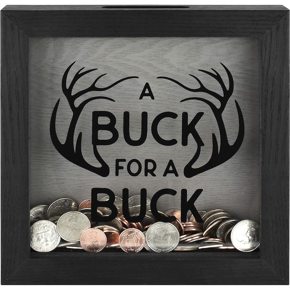 MCS Buck Fund Bank Shadowbox Black Wood Grain
