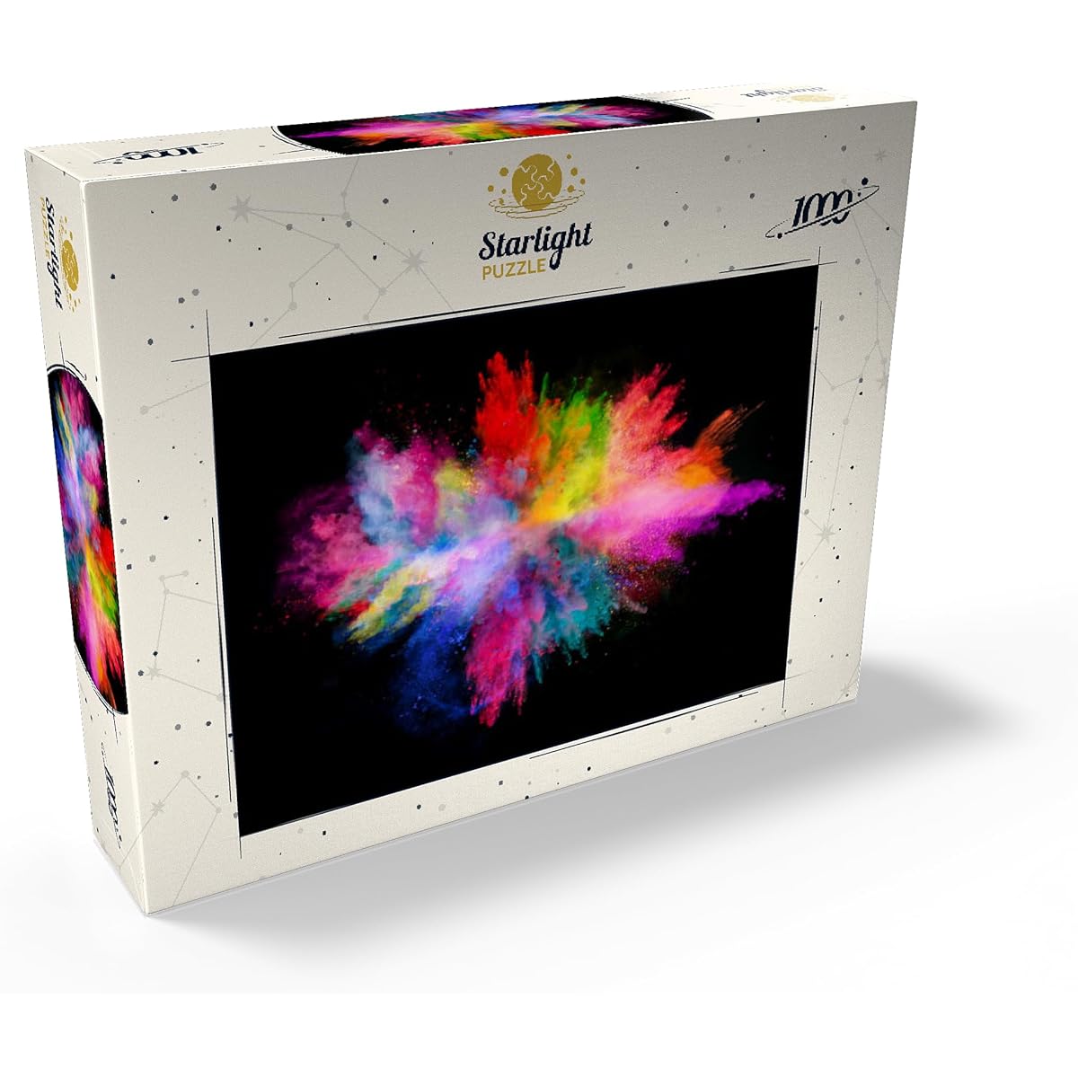 Powder Color Explosion on Black Background - Premium 1000 Piece Jigsaw Puzzle for Adults