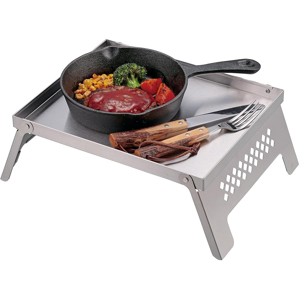 CAPTAIN STAG Barbecue Stove Bonfire Stand 3-in-1 Folding Kamado Smart Grill B5 Type with Bag 3 Levels Adjustable UG-42