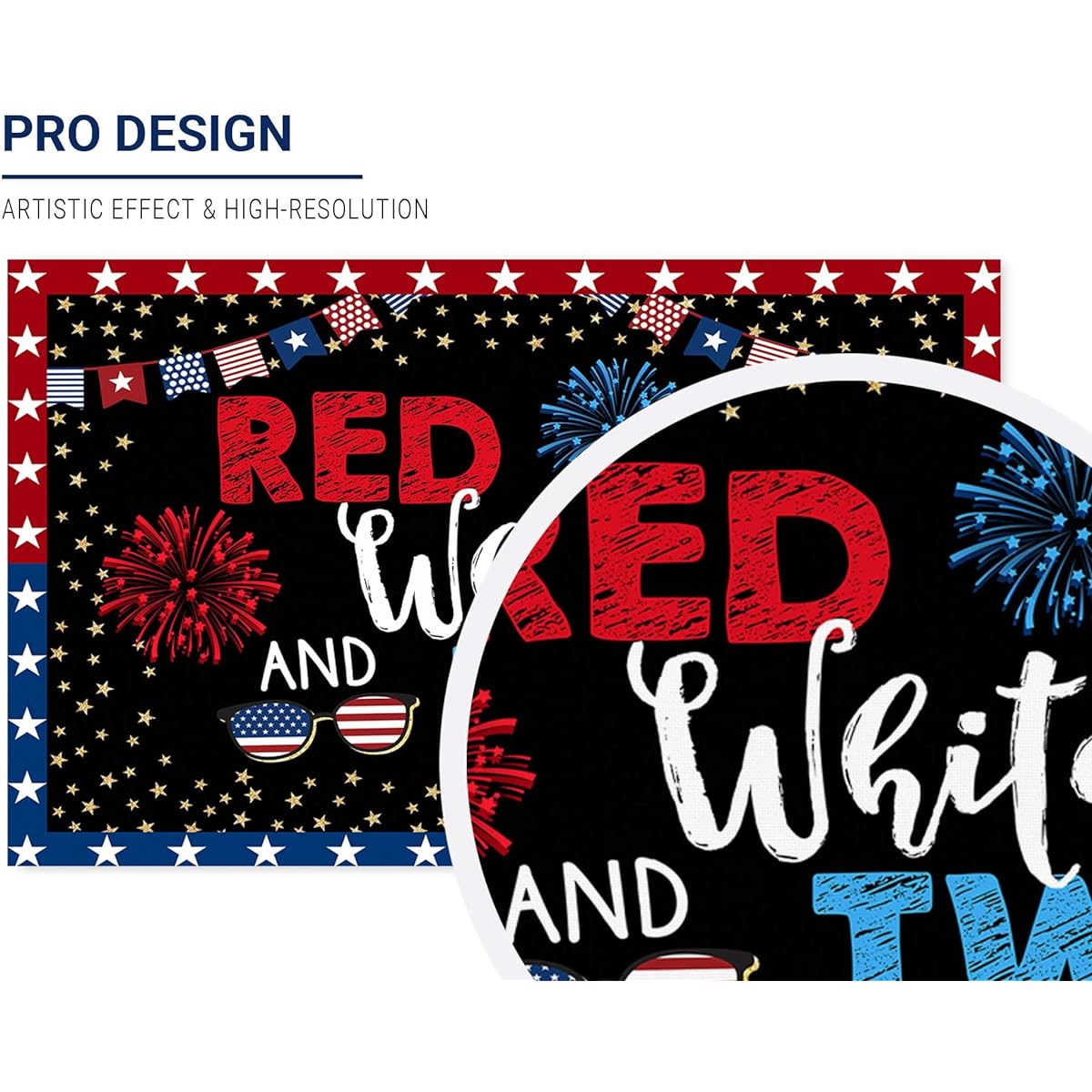Allenjoy 4th of July 2nd Birthday Party Backdrop Red White and Two Background Patriotic Independence Day Birthday Decorations Supplies Banner Cake Table Photo Booth Props