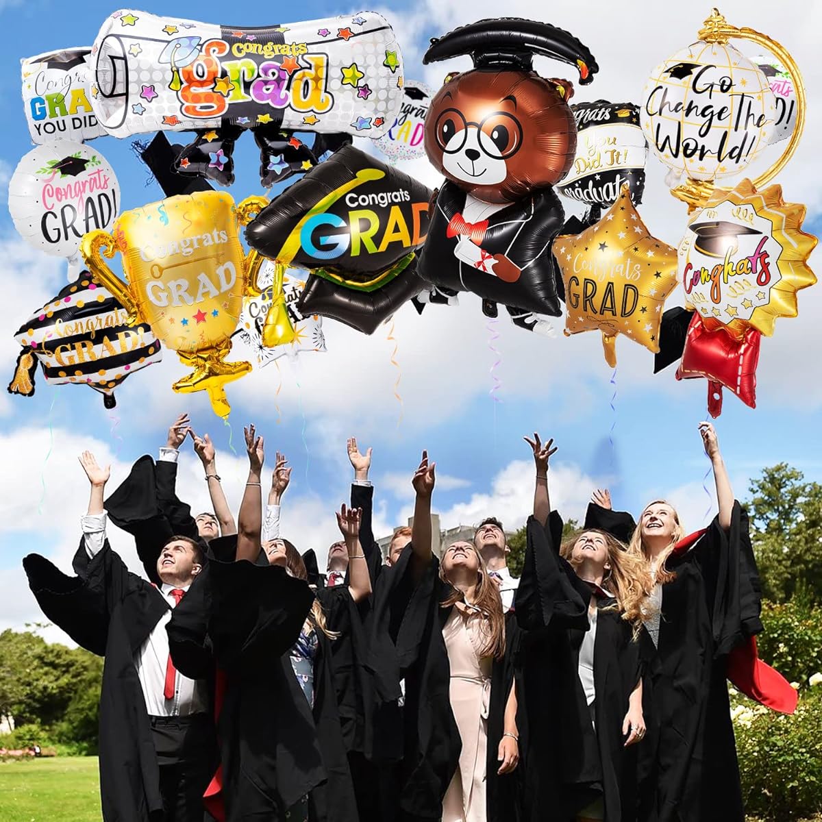 30 Pieces 2023 Graduation Balloons Graduation Party Decorations 2023 Graduation Gifts Graduates Foil Mylar Balloons College High School Party Supplies
