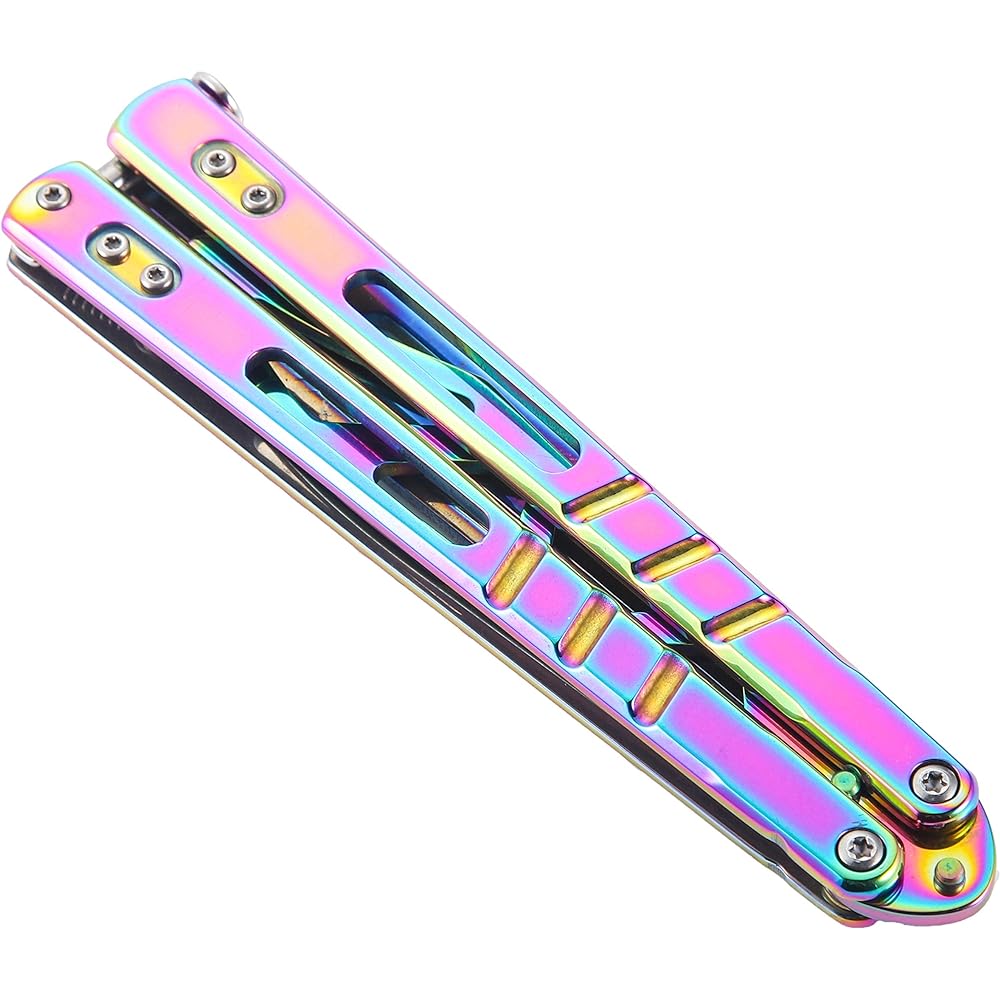 CS Foldable Butterfly Training Tool, Practice Folding Knife, Purple