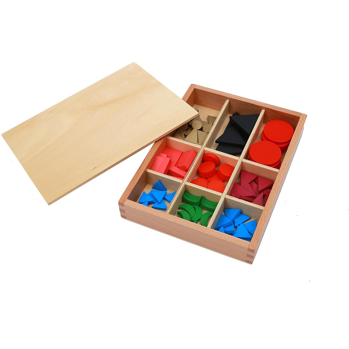 Adena Montessori Basic Wooden Grammar Symbols with Box - Montessori Grammar Learning and Language Development Materials