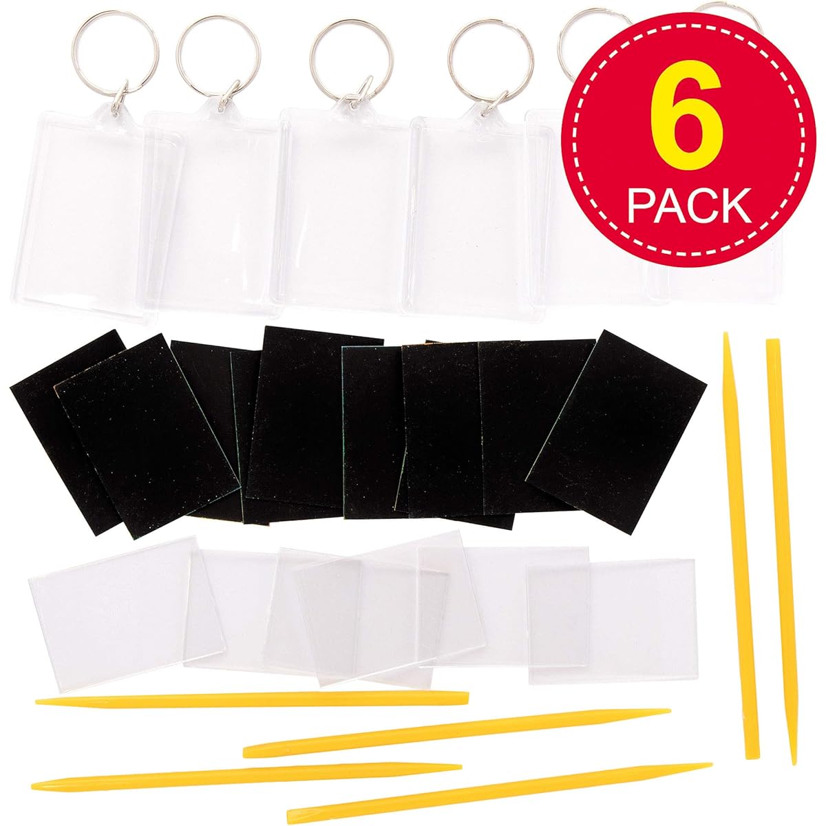 Scratch Art Keyrings (Pack of 6)