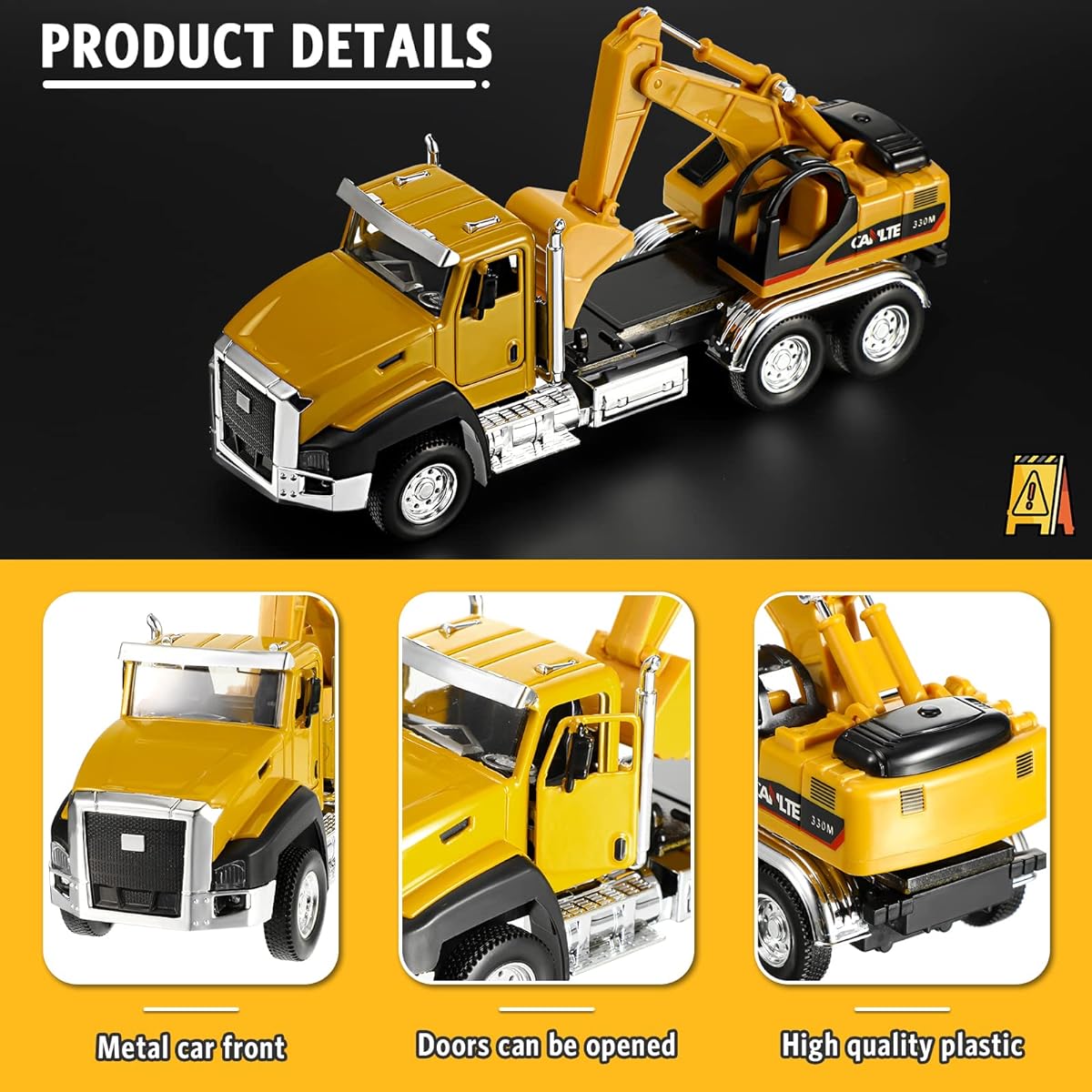 6 Pack Diecast Engineering Construction Transport Vehicles Trucks Toy Set 1:50 Scale Pull Back Metal Model Cars Garbage Truck Tanker Truck Delivery Truck Dump Truck Digger Truck Mixer Truck for Boys