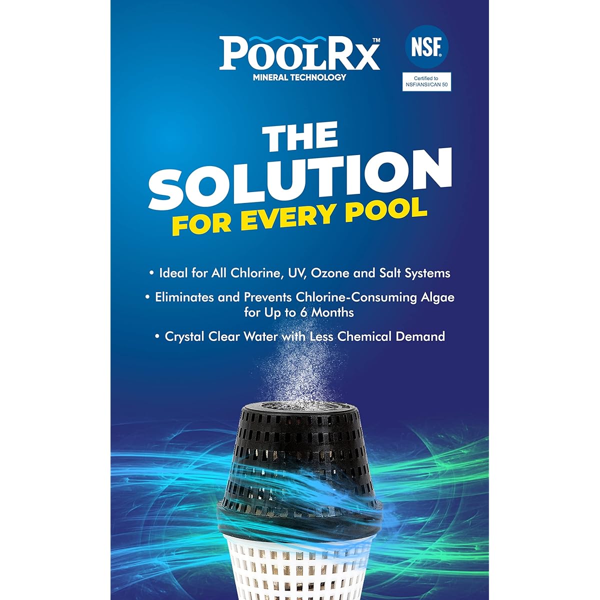 Pool RX 101003 Swimming Pool Algaecide, 4 Pack, Blue