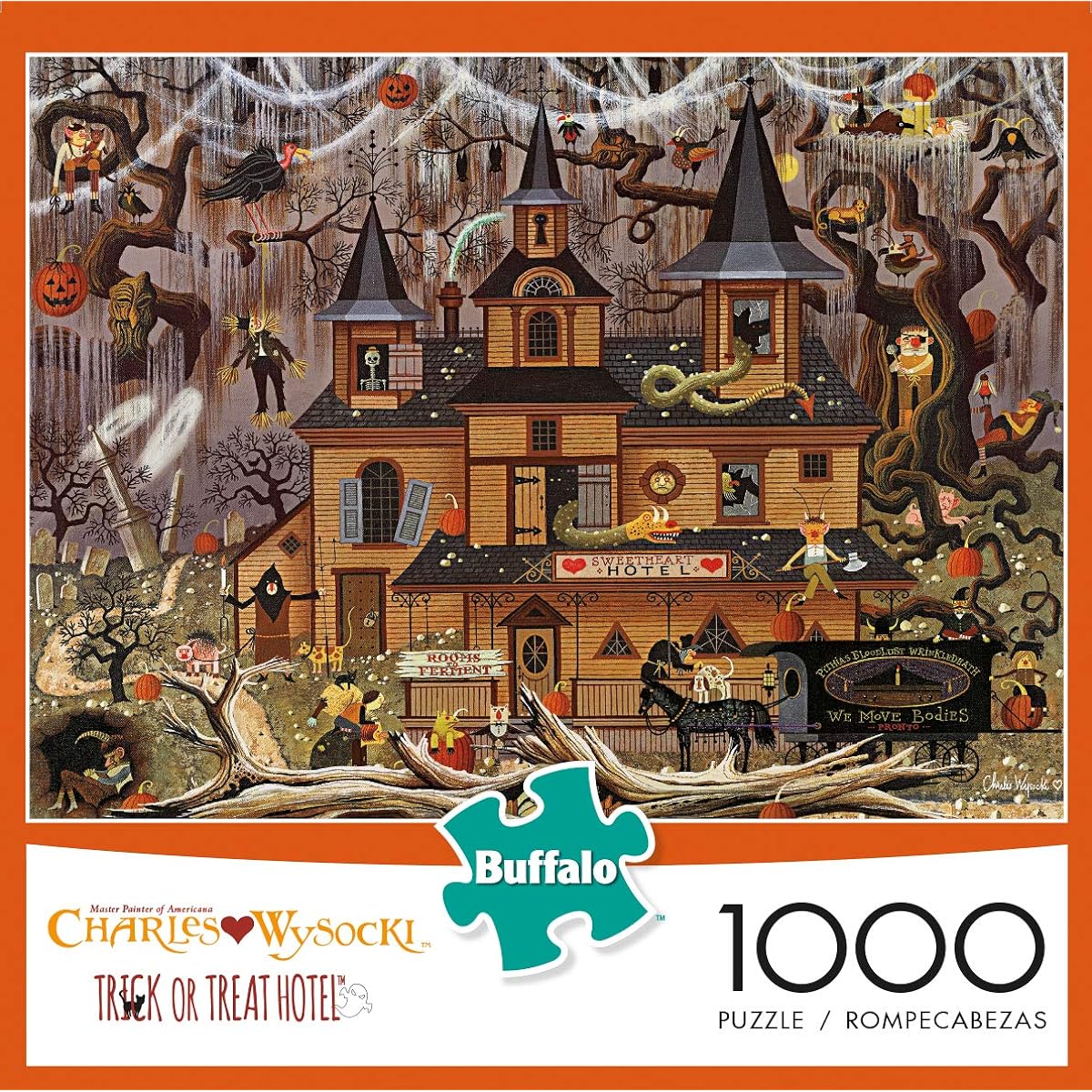 Buffalo Games Jigsaw Puzzle Charles Wysocki Trick or Treat Hotel 1000 Piece