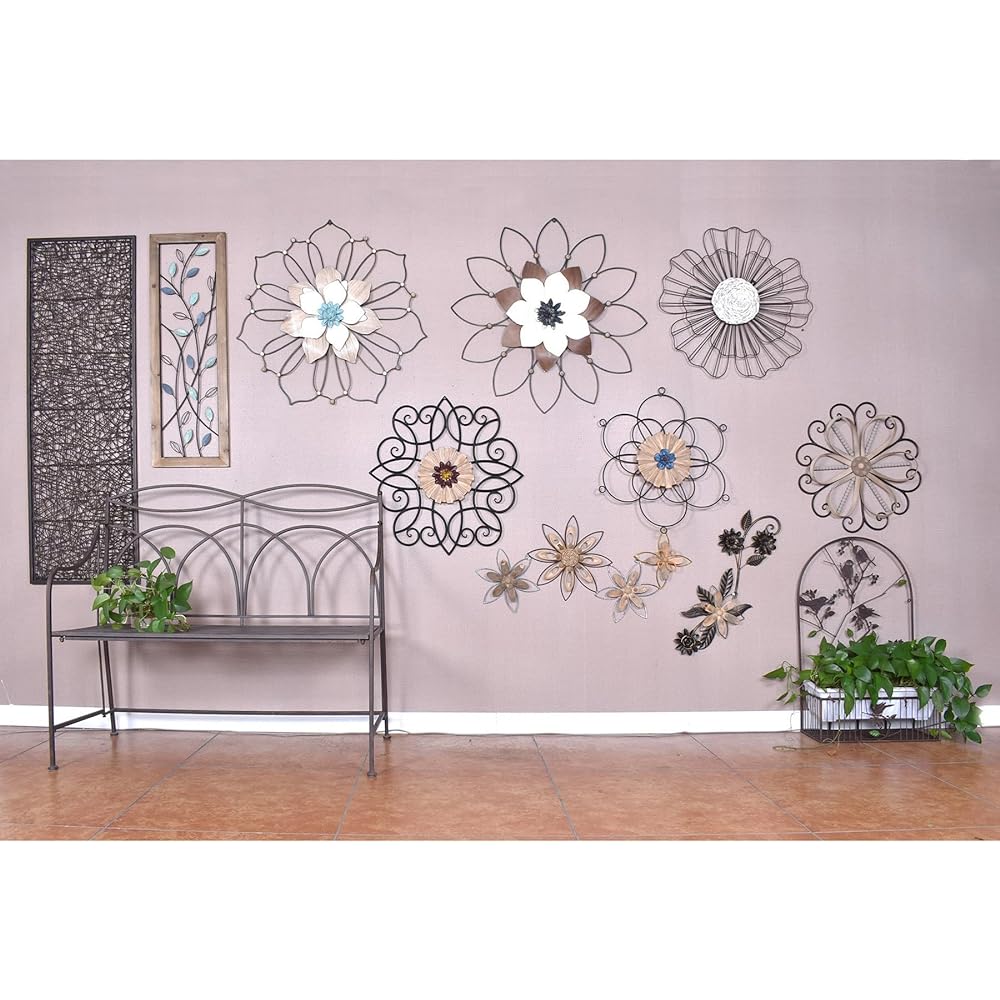 SPICE OF LIFE Patina Iron Wall Decoration Flower H Diameter 75cm Depth 3.8cm CNGT5080