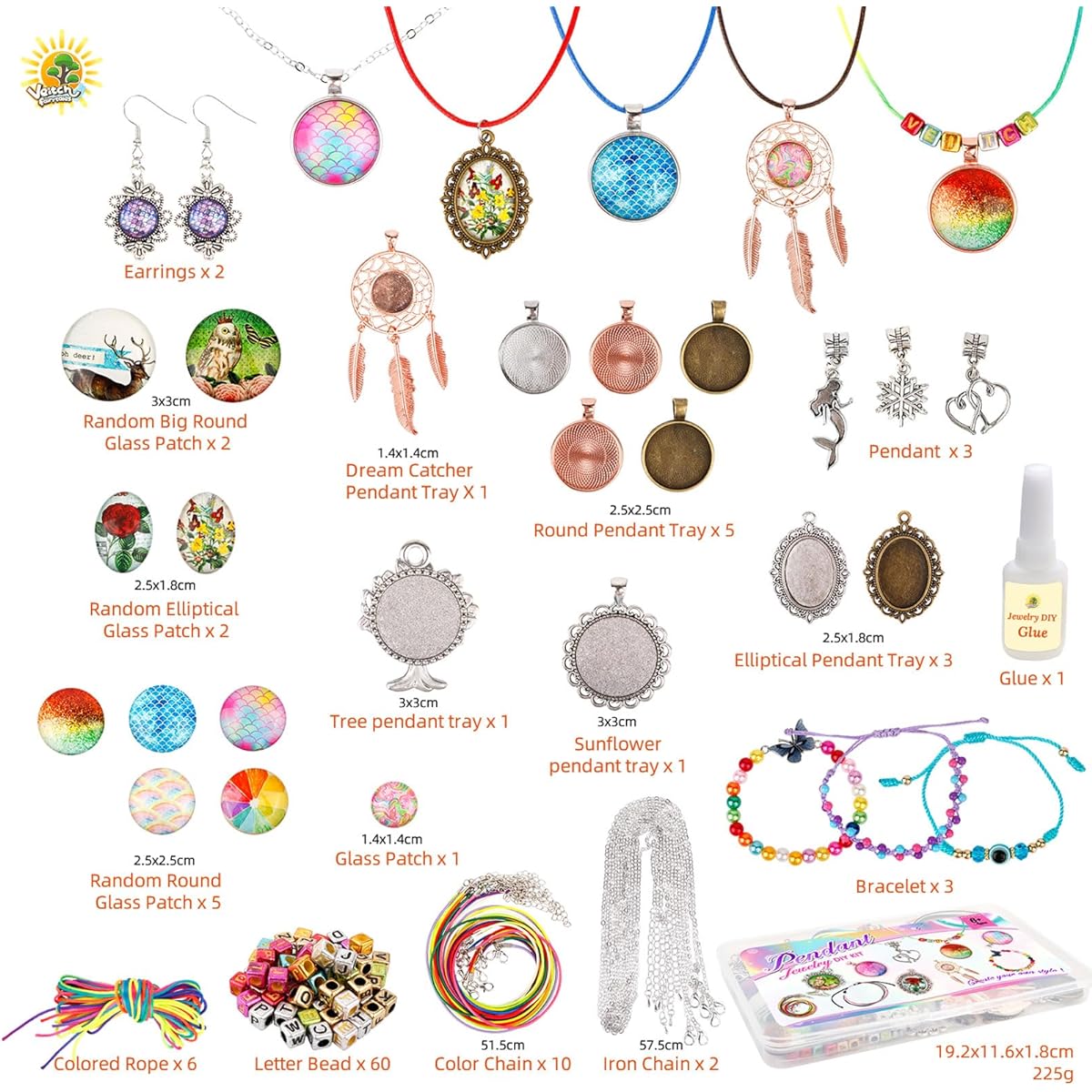 140pcs Charm Bracelet Making Kit DIY Friendship Jewelry Making Supplies with Earrings, Beads, Pendants, Bracelets, Necklace Cord for Teen Girls - Toys for Girls, Art Supplies, Beads for Bracelets