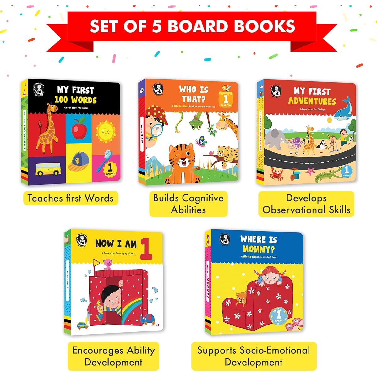 Baby book set for 1 year old