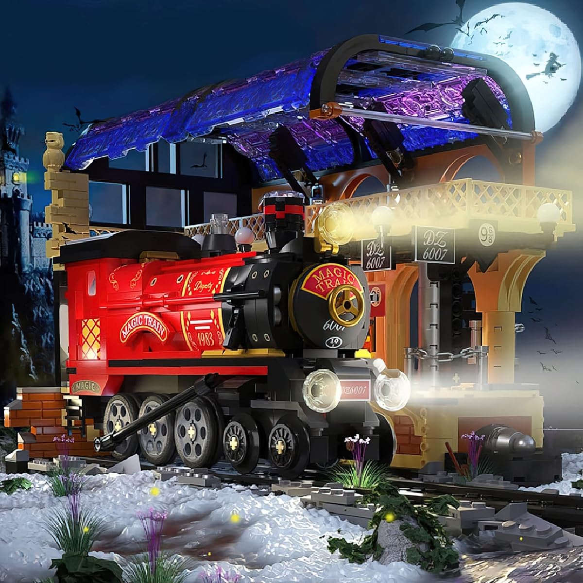 MACTANO Harry Station Mini Building Blocks Set Magical Steam Locomotive Micro Building Kit Model Toys for Adults Kids - 1308 Pieces