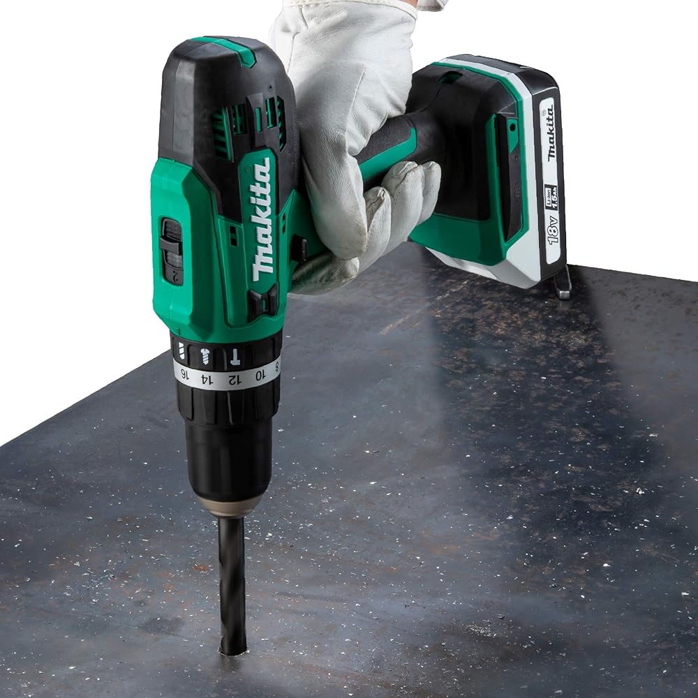 Makita Rechargeable Vibration Driver Drill 18V1.5Ah with Battery and Charger MHP003DSX Green