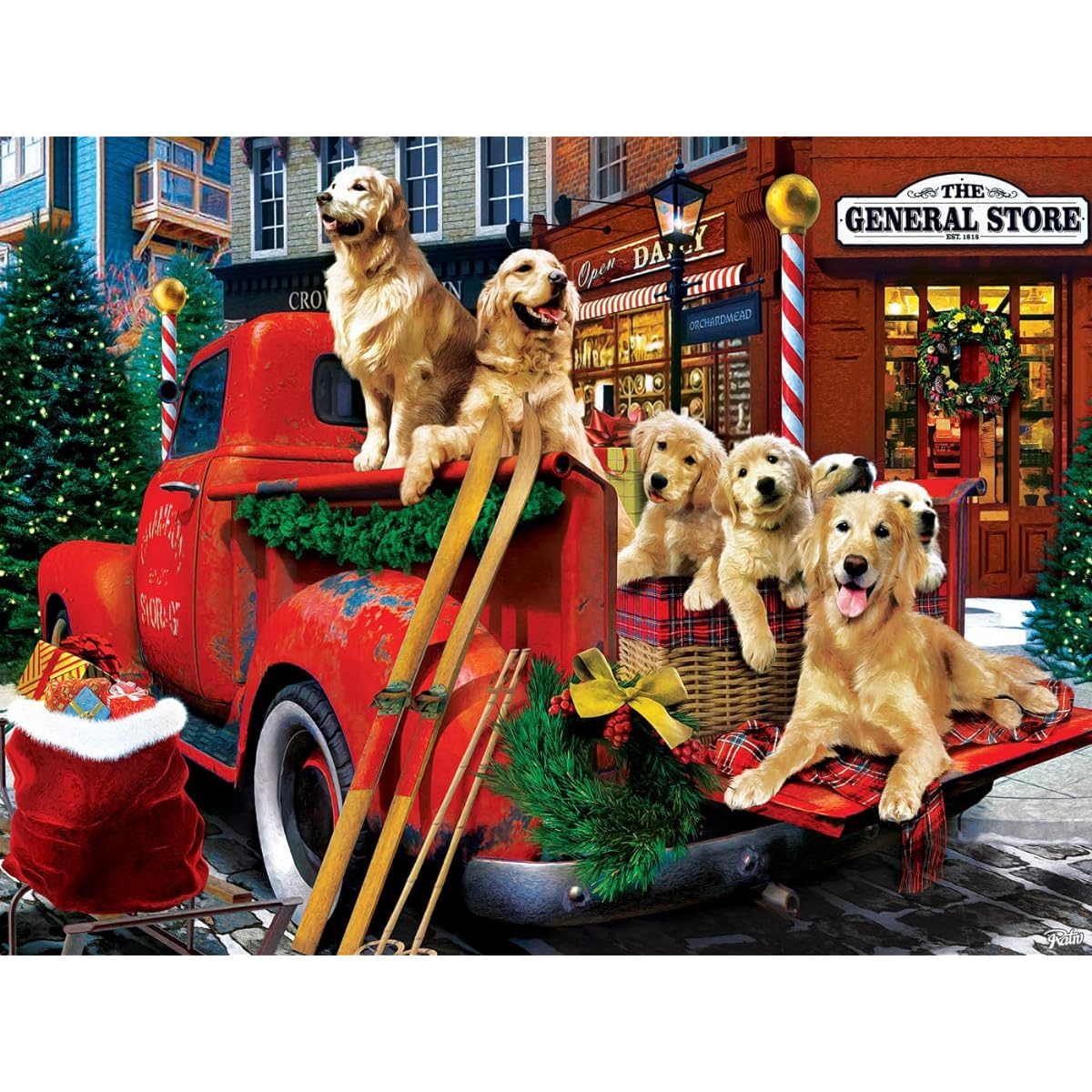 Baby Fanatic MasterPieces 300 Piece EZ Grip Christmas Jigsaw Puzzle - Protect the Present - 18"x24"