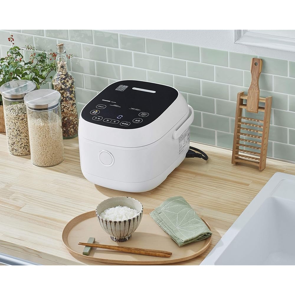 Iris Ohyama Rice Cooker IH Type 5.5 Cups Low Carbohydrate Sugar Control Function Brown Rice Glutinous Barley Complete Healthy Menu Healthy Support White RC-IJH50-W