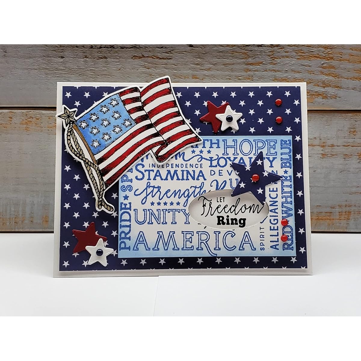Stamp Simply Clear Stamp The Red White and Blue Stamp and Die - American Patriotism USA Pride (2 Pack) 4x6 Sheets - 6 Pieces