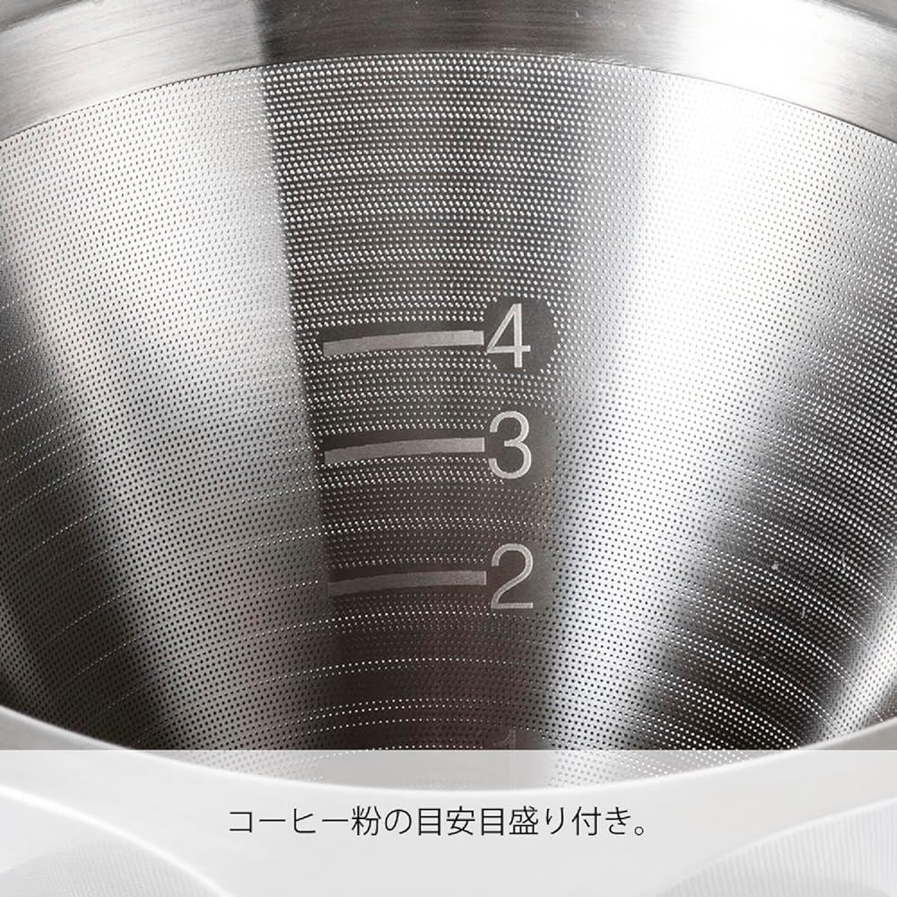 HARIO Double Mesh Metal Dripper for 1 to 4 Cups, Metal Black Stainless Steel, Hot Water/Dishwasher Safe DMD-02-MBK