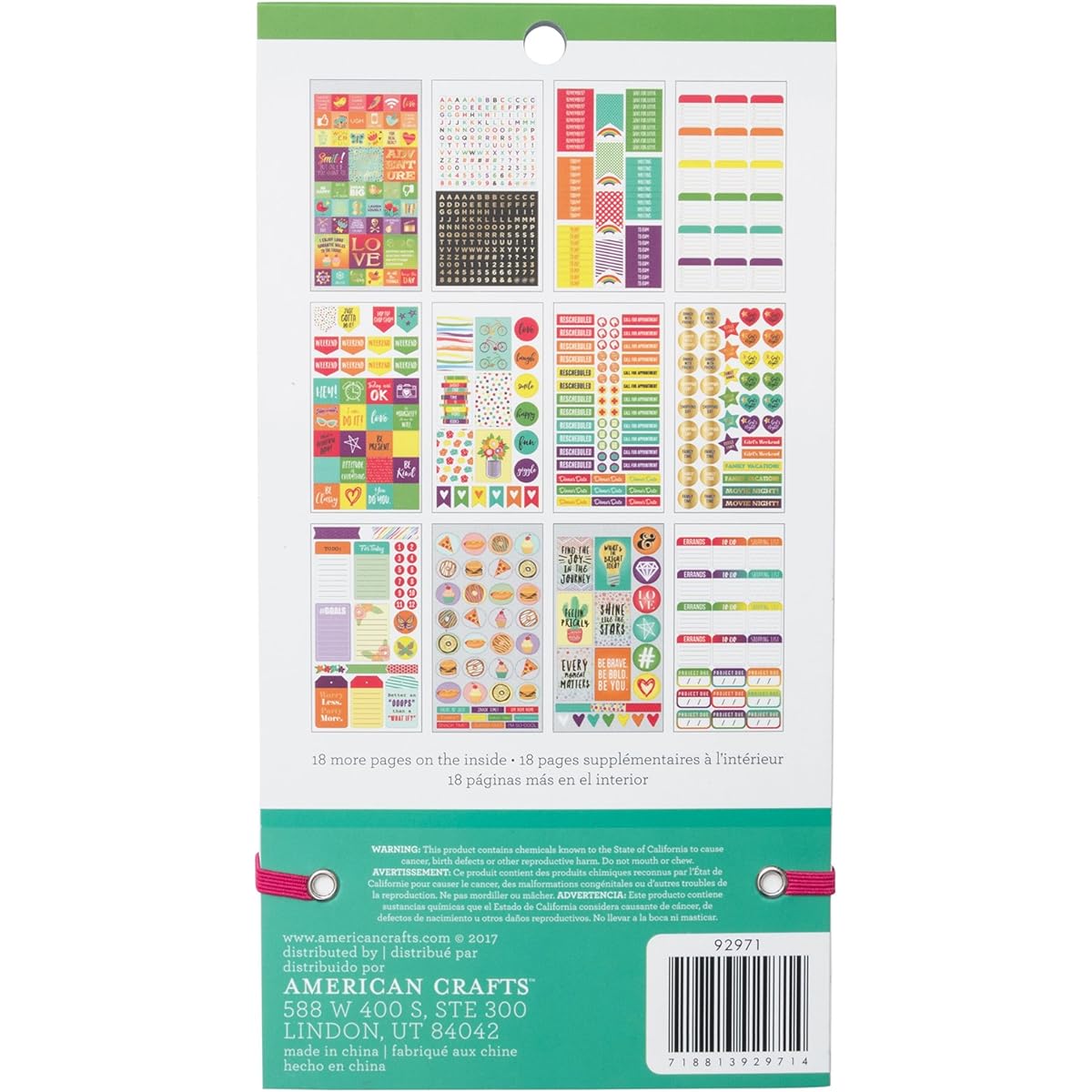 American Crafts Book Stickers and Bling - Rainbow - Holographic Foil - 30 Sheets 92971