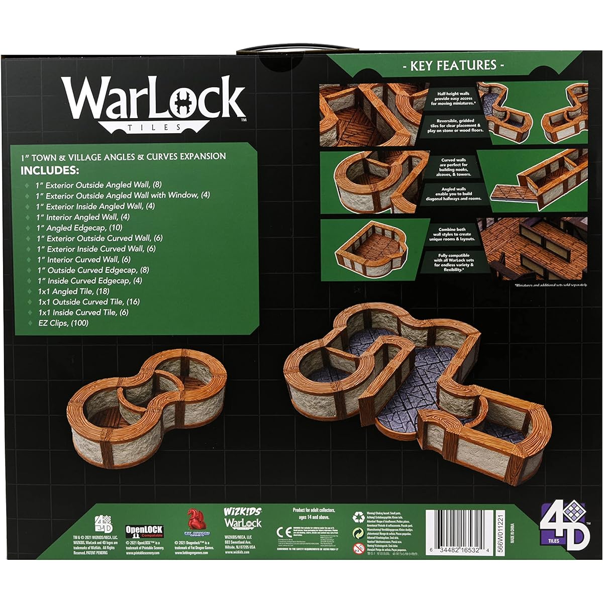 Warlock Tiles: Expansion Pack - 1" Town & Village Angles & Curves