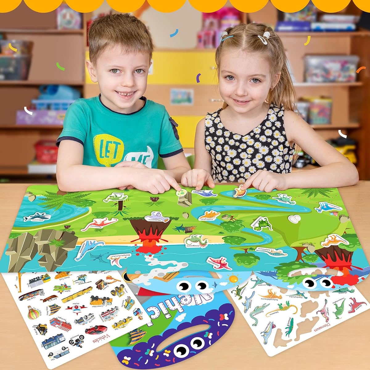Siyaluens Reusable Sticker Book for Toddlers 1-3 Jelly Stickers Set of 2 Quiet Busy Book Toddler Travel Toys Car Activities Kids Airplane Travel Road Trip Essentials