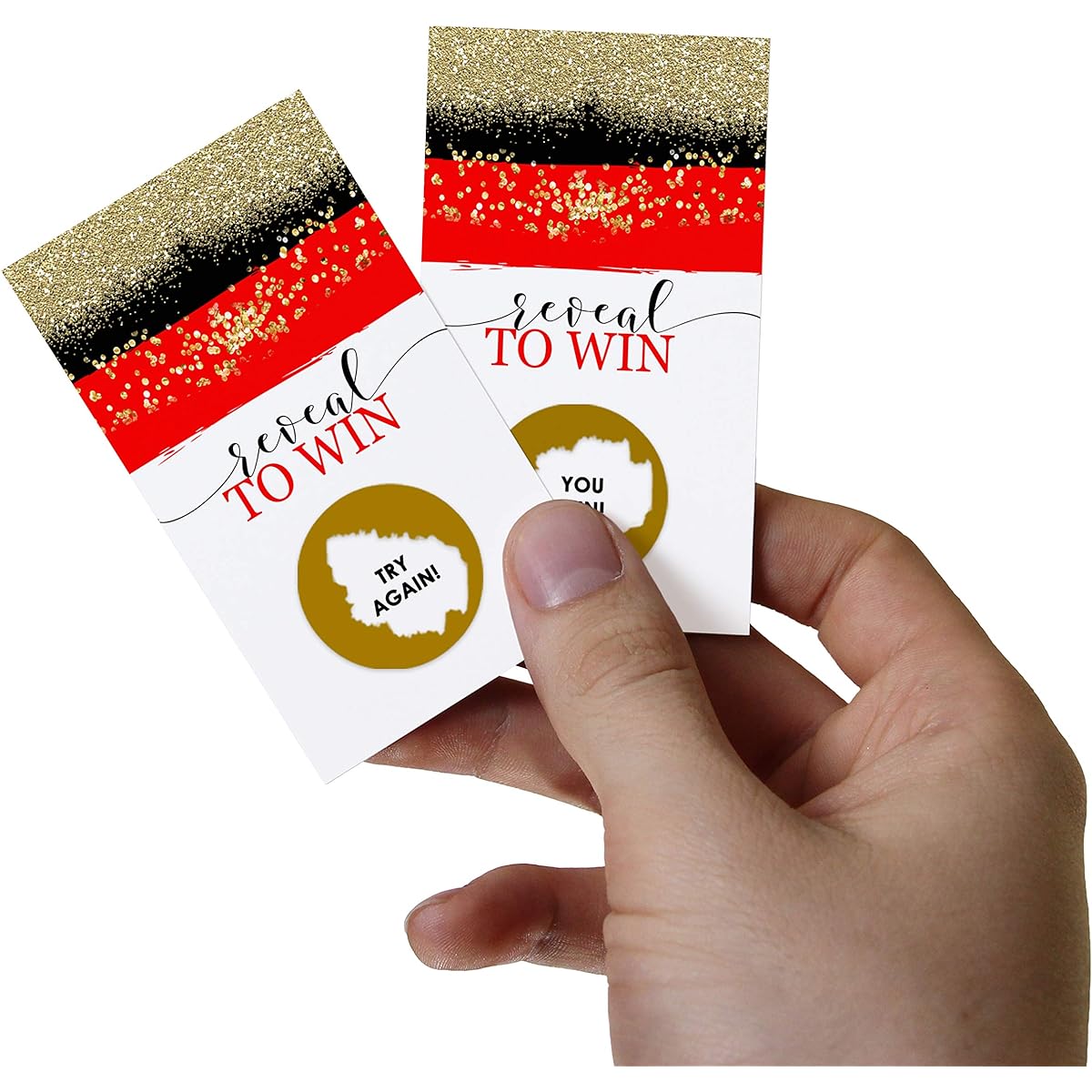Red and Gold Scratch Off Cards Christmas Party Game for Showers Weddings Adults Large Groups Raffle Ticket Scratcher 28 Guests