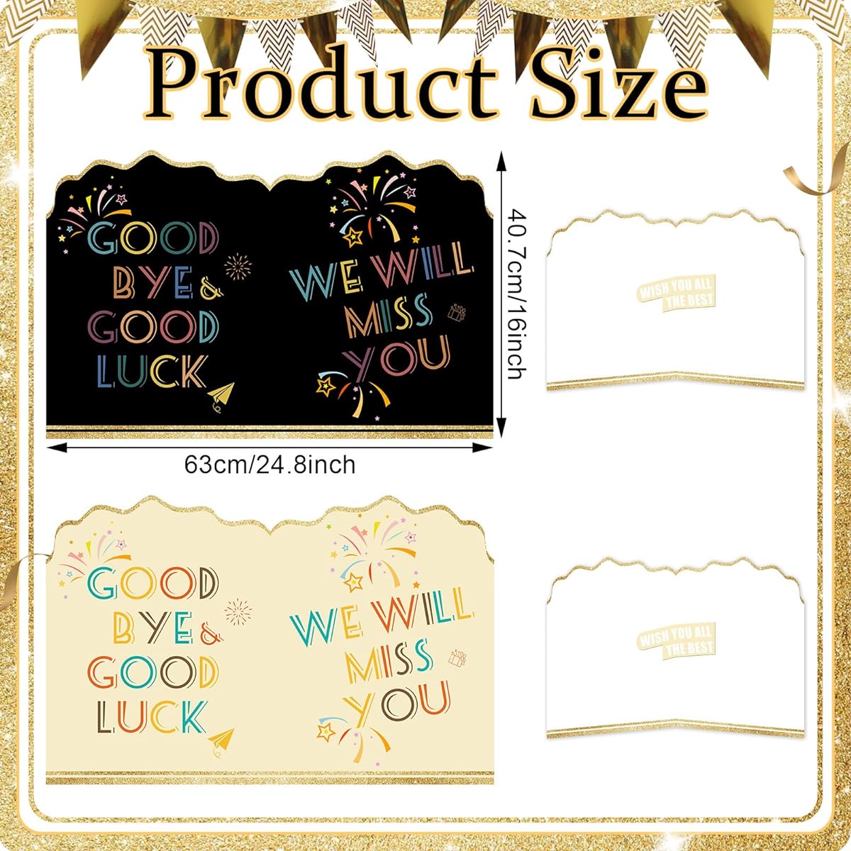 Hugestar Large Farewell Greeting Cards 25 x 16 Inch Giant Guest Book Jumbo Farewell Cards We Will Miss You Extra Large Retirement Graduation Office Signature Cards for Colleagues Men Women Good Luck
