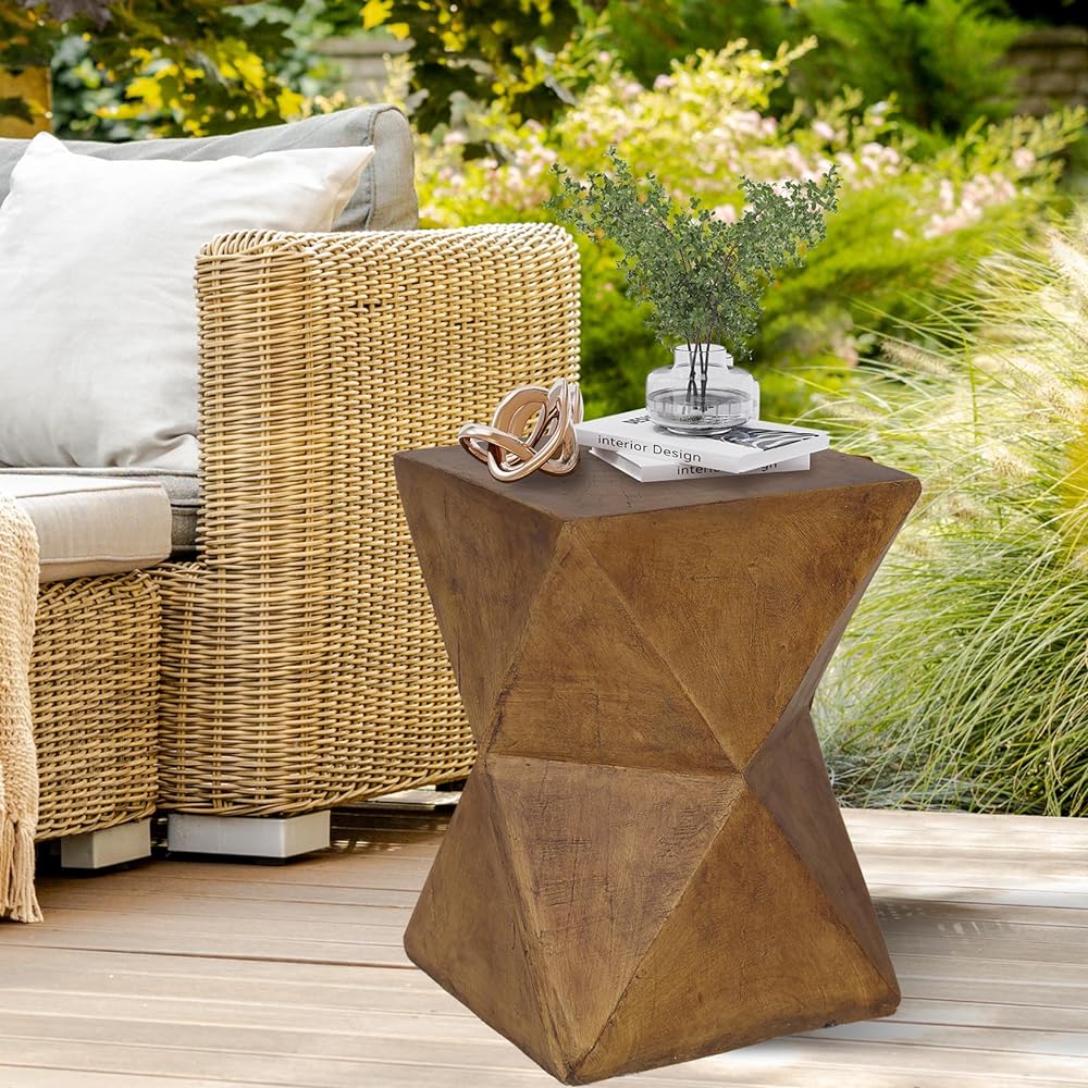 UNHO Side Table Slim Sofa Table Indoor/Outdoor Table Waterproof Cement Bedside Table Sofa Side Table Mini Table Stylish Compact