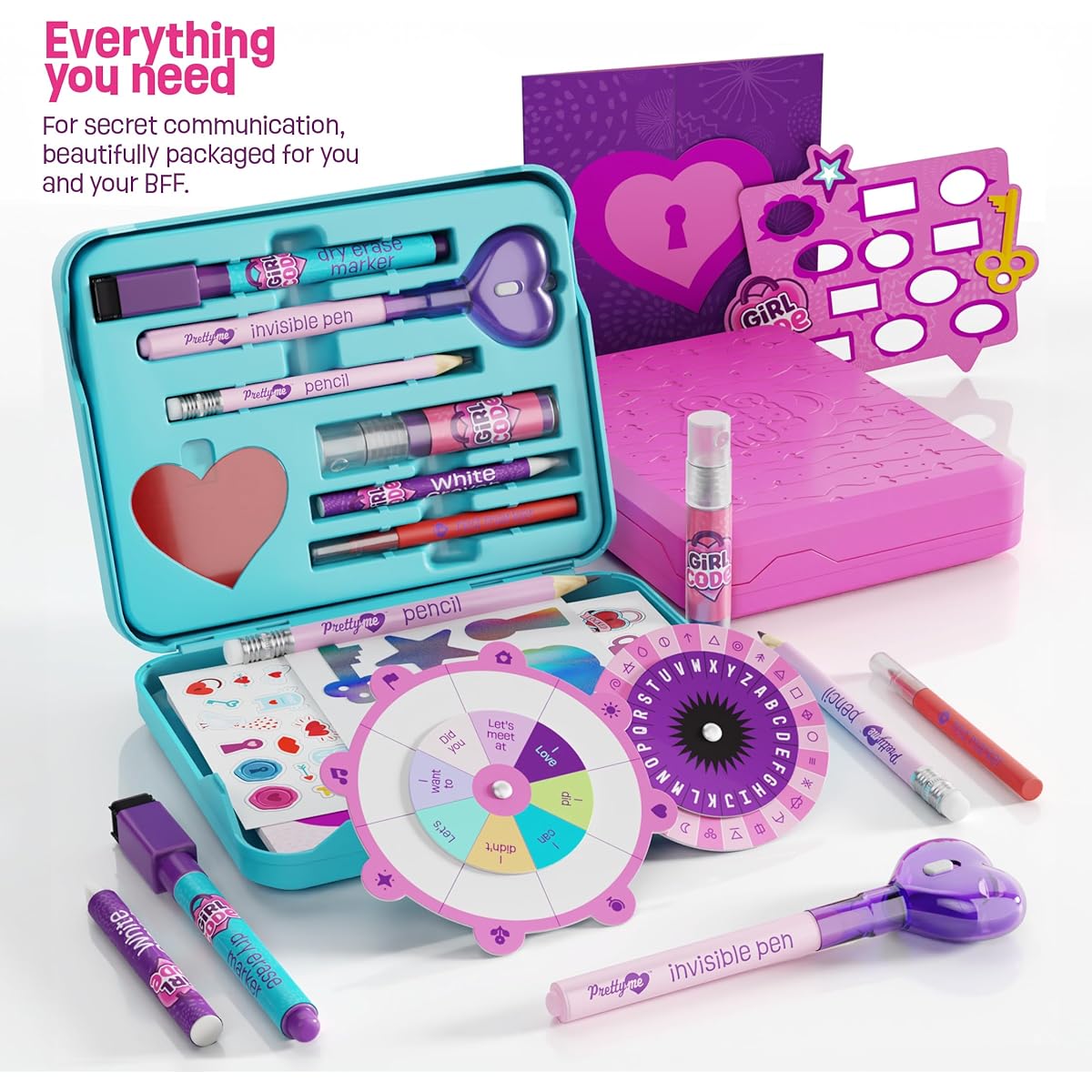 Secret Message Kit for Girls - Gifts for Kids - Birthday Gift Ideas for Girls Ages 7-14+ - Best Cool Toy Kit for Friends, BFFs, Teenagers, 7, 8, 9, 10, 11, 12, 13, 14 Year Old Girls