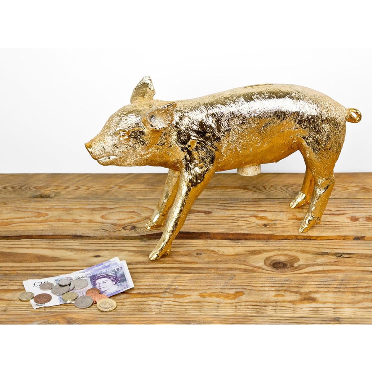 Areaware Bank in The Form of a Pig (Gold Chrome)
