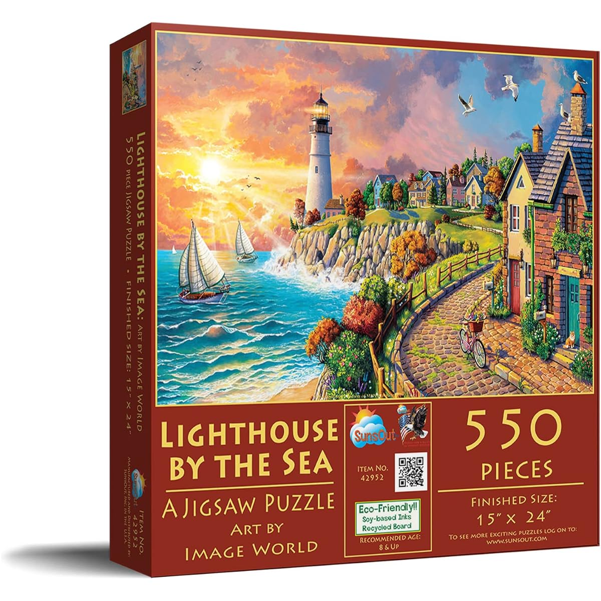 Sunsout Lighthouse by The Sea 550 Piece Sea and Coast Jigsaw Puzzle