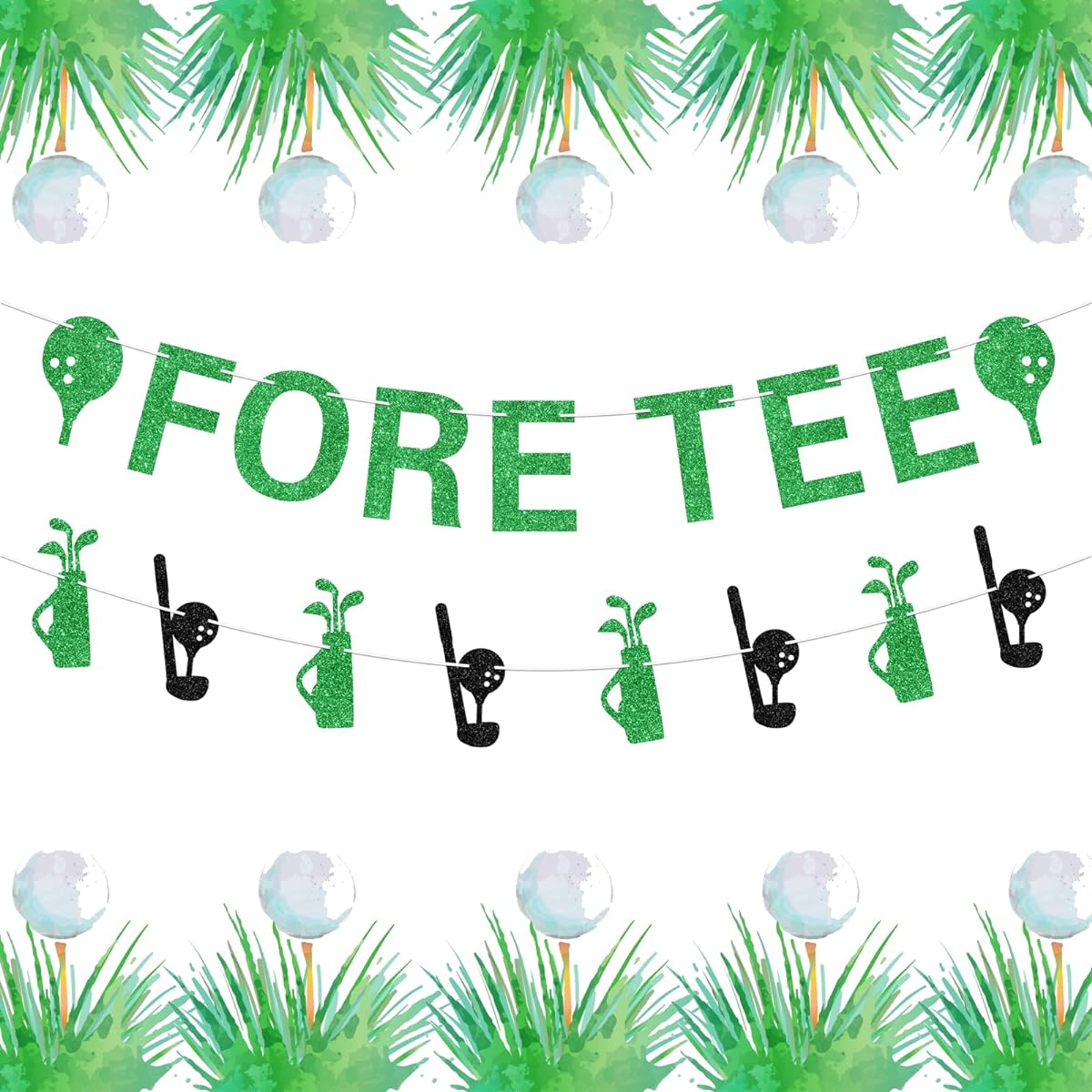 Golf 40th Birthday Party Decorations Supplies for Men, Foretee Golf Happy Birthday Banner Banner Golf Party Garland for Golfer Fans, Sports Theme Party Decorations Supplies