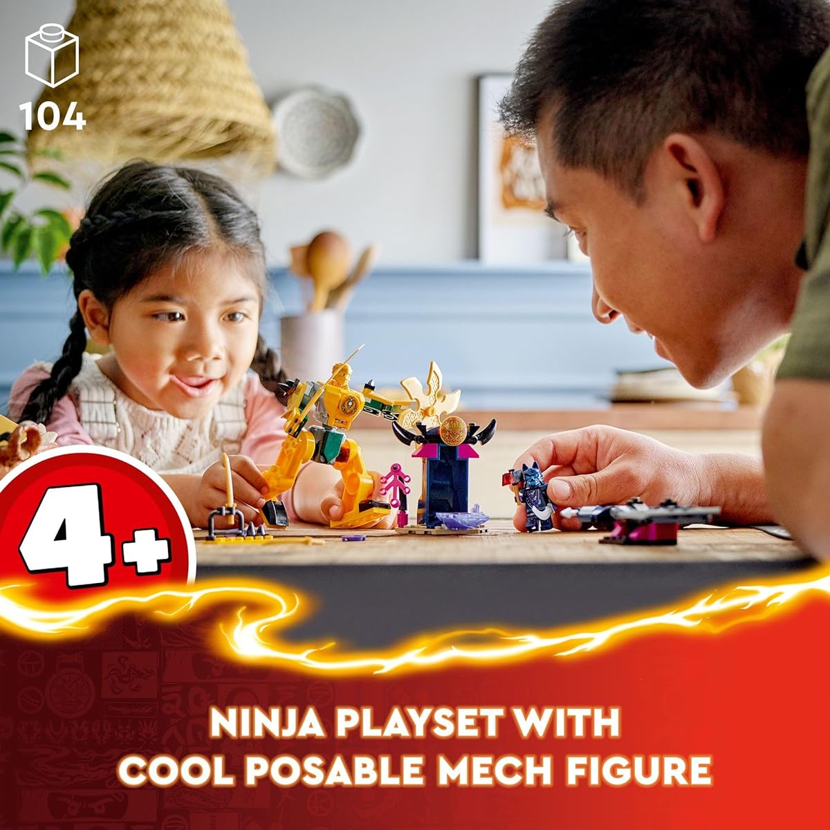 LEGO Ninjago Arin's Battle Mech Ninja Toy Set for Kids with Arin Ninja Mini Figure and Sword Accessory - Gift for Boys and Girls Ages 4 and Up 71804